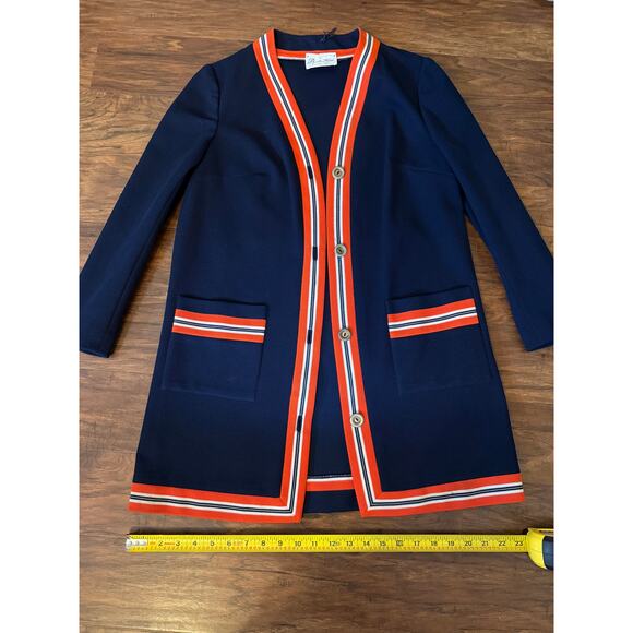 VTG Union Made 60s/70s Butte Knit Long Cardigan Dress & Scarf Auburn Tiger Lrg? - Picture 11 of 12